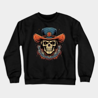 Cowboy Magic Voodoo Witch Doctor Skull Crewneck Sweatshirt